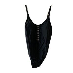 xhilaration Womens Size Small Black One Piece Adjustable Strap Swimsuit